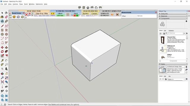 Sketchup How To Bevel Edge Tutorial смотреть онлайн