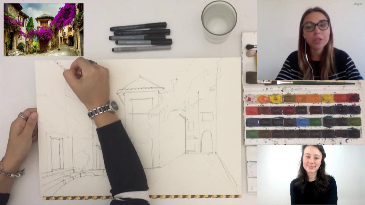 Бесплатный вебинар. Архитектурный скетчинг "Лето в Италии" смотреть онлайн