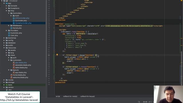 Laravel Datatables: Filter By Column with Input/Select смотреть онлайн