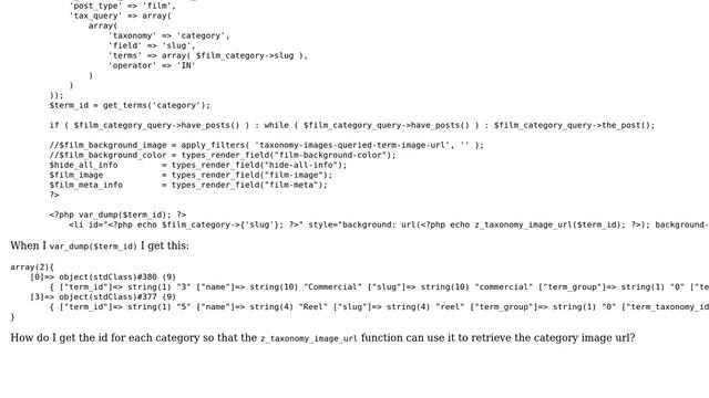 Wordpress: Need to echo category id in multi-dimensional array смотреть онлайн