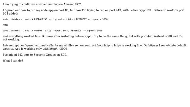 Run node app with SSL on 443 port (on 80 is working) смотреть онлайн