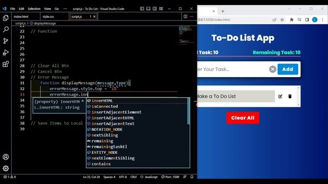 Make a dynamic To-Do List App in HTML CSS and JavaScript. || To do App using JavaScript. смотреть онлайн