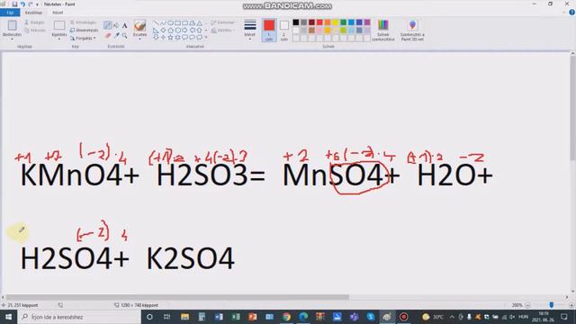 KMnO4+H2SO3=MnSO4+H2O+H2SO4+K2SO4-Egyenletrendezés смотреть онлайн