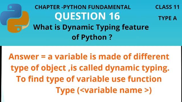 What is Dynamic Typing feature of Python ? смотреть онлайн