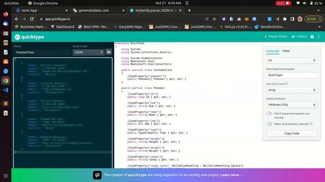 Generate Dart, TypeScript, Java etc Model From JSON смотреть онлайн
