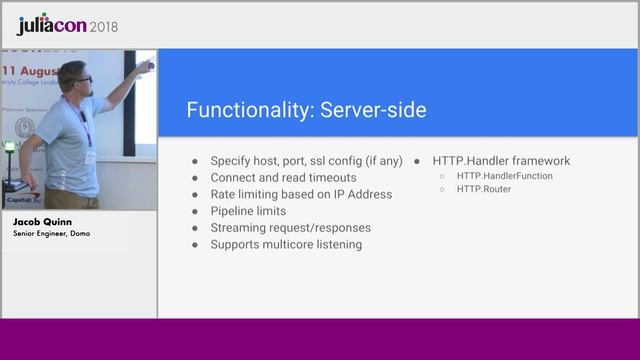 JuliaCon 2018 | HTTP.jl Progressing library for all your Julia web needs | Jacob Quinn смотреть онлайн