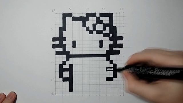 Hello Kitty Drawing - Cute Pixel Art смотреть онлайн