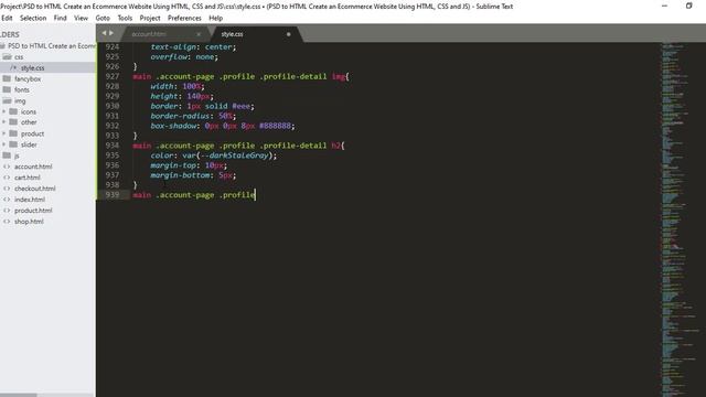 Account Page || Create an Ecommerce Website using HTML CSS and JS смотреть онлайн