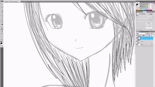 Drawing An Anime Girl in Adobe Photoshop Part 1/2 (Sketch and Lineart) смотреть онлайн