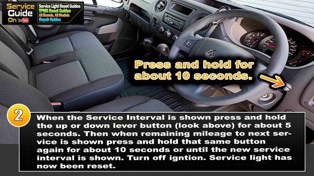 Renault Master 2010- Service Oil Light Reset Guide смотреть онлайн