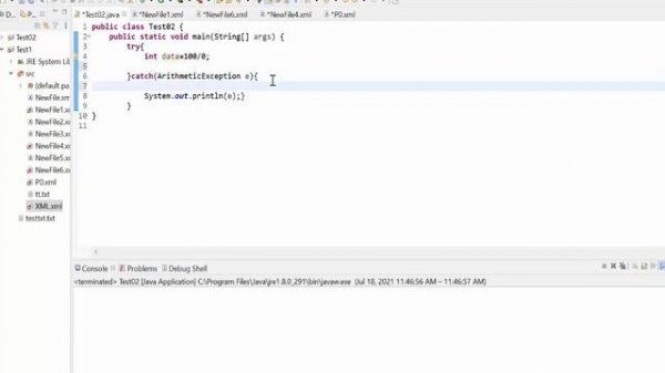 java try catch example