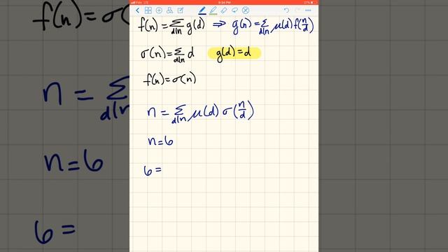 Mobius Inversion Formula EXAMPLE (tutorial 3, question 3) смотреть онлайн