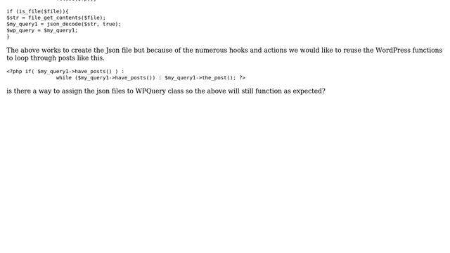 Wordpress: Assign Json file to WP_Query смотреть онлайн
