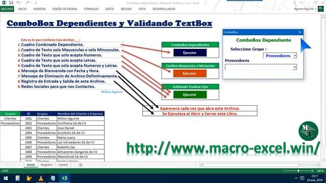 Combobox dependiente, Validando Textbox en Excel VBA смотреть онлайн