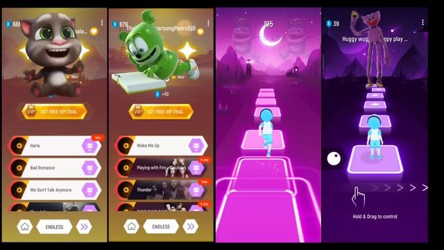 Taking Tom - Gummy Bear - Crazy Frog - Poopy Playtime | Tiles Hop EDM RUSH смотреть онлайн
