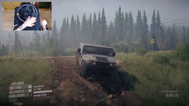 SPINTIRES MUDRUNNER AMERICAN WILDS - HUMMER H1 - OFF-ROAD with THRUSTMASTER TX + TH8A - 1080p60FPS смотреть онлайн