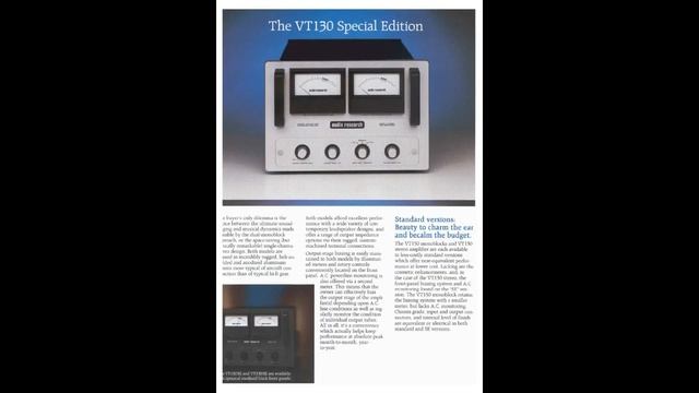 Audio Research VT130 Special Edition & VT150 Special Edition Brochure ( English Language ) смотреть онлайн