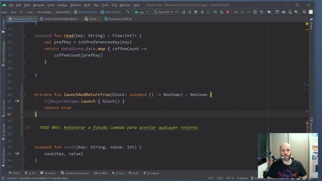 Pílula de Código: usando coroutines e suspend lambda no Android com Kotlin смотреть онлайн
