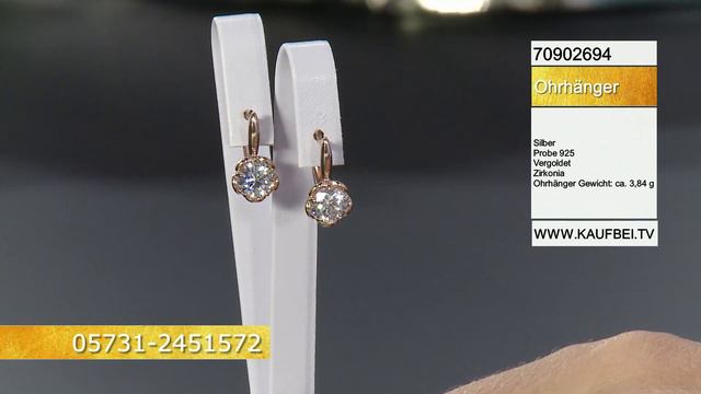 Sokolov Ohrringe vergoldet aus 925 Silber mit Zirkonia 70902694 смотреть онлайн