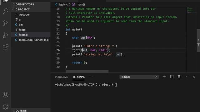 Use of fgets() function to get strings as user input in C смотреть онлайн