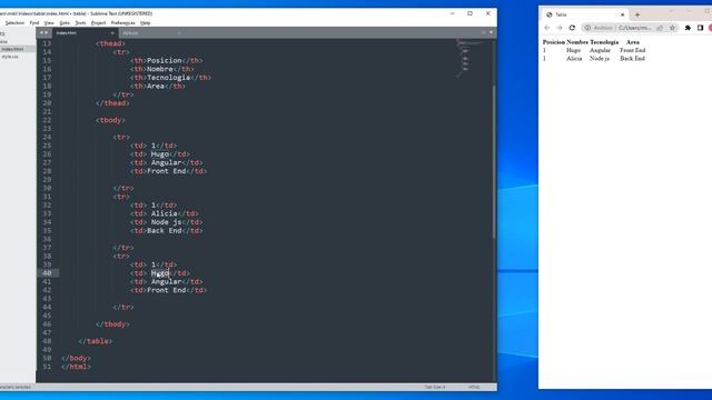 como HACER una TABLA en HTML SUBLIME TEXT ? смотреть онлайн