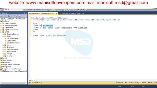 SQL server in Tamil Part 41- Multi Statement Table Valued Function смотреть онлайн