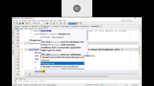 JDBC(Sign In)Using Netbeans and MySQL смотреть онлайн