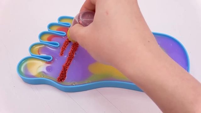 ДЛЯ МАЛЫШЕЙ ! l Смешиваю весь свой смузи из слаймов в Rainbow Foot ASMR