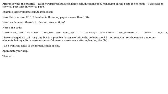 Wordpress: Changing H1 to Normal Links смотреть онлайн