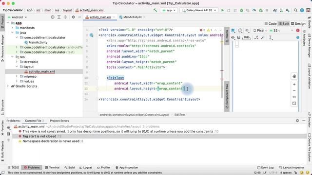 Создание XML макета в Android Studio. Урок 1 // Приложение Калькулятор чаевых смотреть онлайн