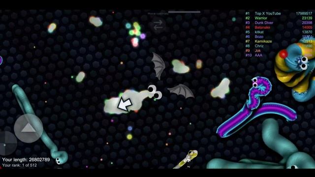 Slither.io A.I. BAT vs GIANT PRO Snakes - Epic Skin Slitherio Vip Gameplay - World Record смотреть онлайн