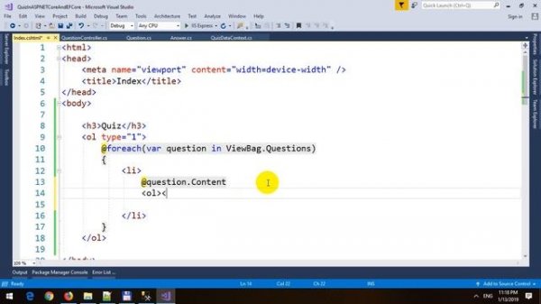 Creating Online Quiz Application using ASP.NET Core MVC and Entity Framework Core