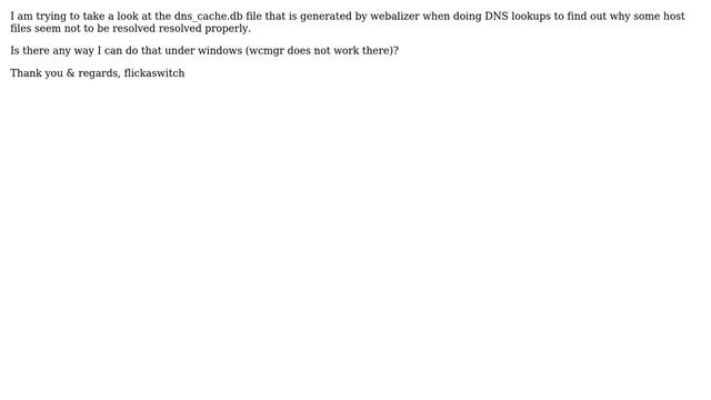 DevOps & SysAdmins: How to analyze webalizer's dns_cache.db file under windows? смотреть онлайн