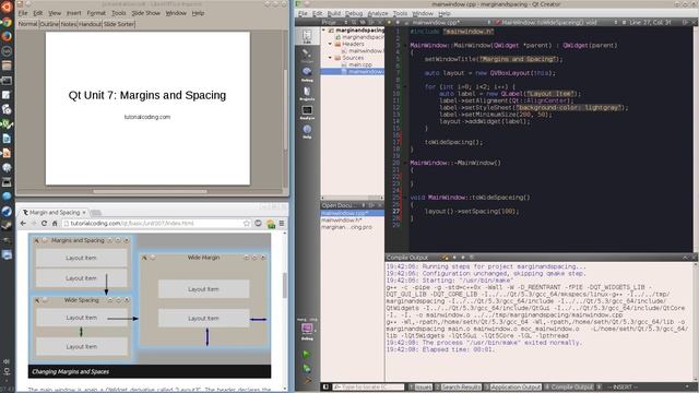 Qt Tutorial: Unit 7, Margin and Spacing смотреть онлайн