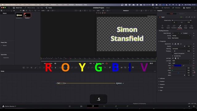 Animated Rainbow Text in 1 Node - DaVinci Resolve 16/17 смотреть онлайн
