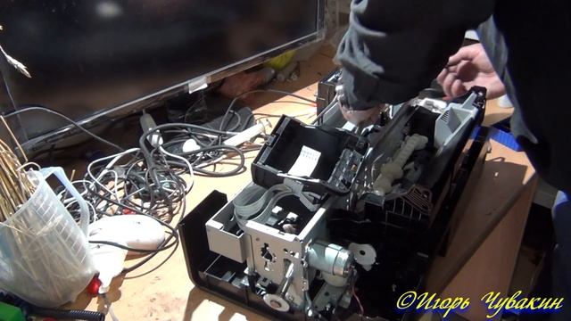Сборка принтера Epson после снятия каретки и вала смотреть онлайн