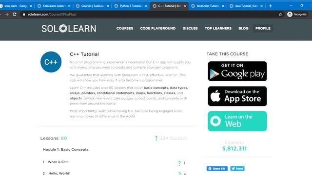 Solo learn Free Certificates Courses|Advance and Basic Course смотреть онлайн