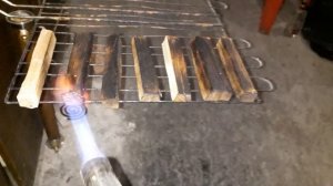 Обжиг дубовых брусков