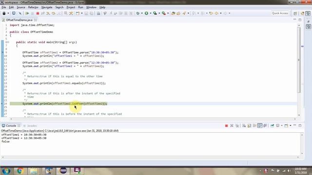 How to use equals, isAfter, isBefore methods of OffsetTime Class? | Java 8 Date and Time смотреть онлайн