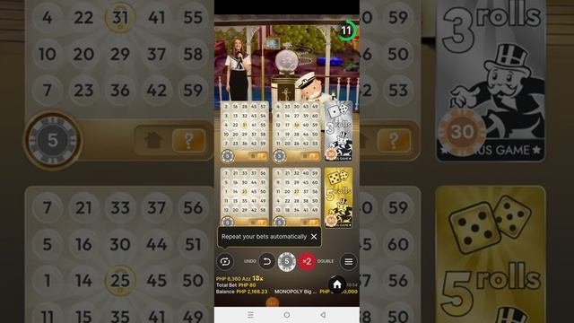 Monopoly Big Baller today 6:10 am ph time 5 rolls and 3 rolls😀 смотреть онлайн
