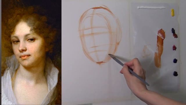 1 урок. Пишем портрет маслом. Урок портрета Лопухина. Копия картины Боровиковского. Портрет смотреть онлайн