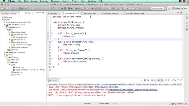 Développez des sites web avec Java EE: Utiliser le modèle DAO смотреть онлайн
