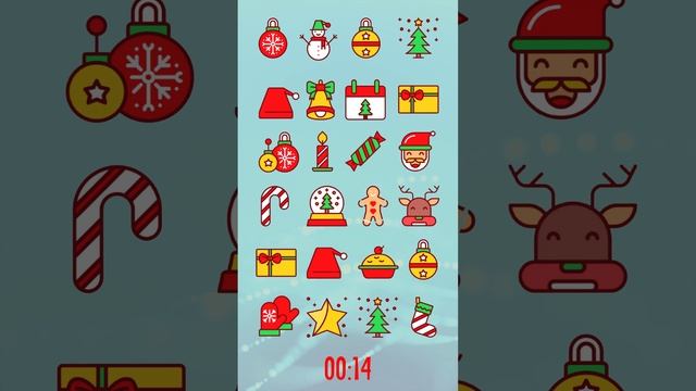 Новогодняя головоломка. Найдите парные картинки за 30 секунд смотреть онлайн