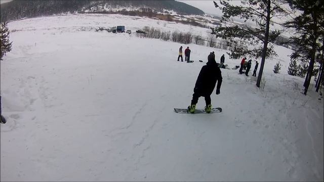 ПЕРВЫЙ РАЗ НА СНОУБОРДЕ. SNOWBOARDING FIRST TIME.