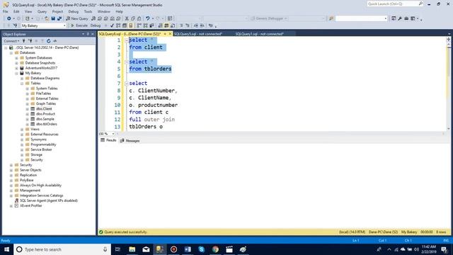 How to do a cross join and a full join in SQL server manager смотреть онлайн