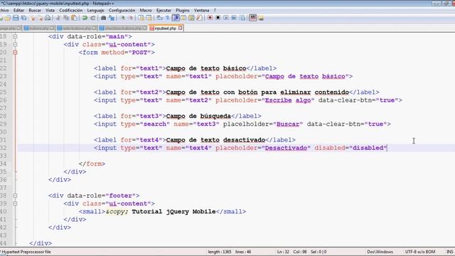Curso de jQuery Mobile 7 - Campos de texto y algunos elementos HTML5 смотреть онлайн