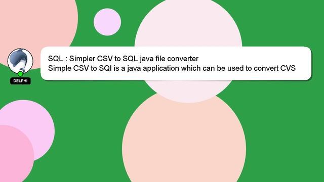 SQL : Simpler CSV to SQL java file converter смотреть онлайн