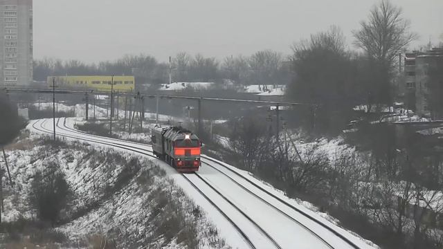 2М62У-0114 с вагоном-дефектоскопом, перегон Тула-III - Плеханово смотреть онлайн
