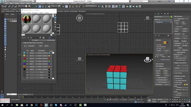 Курс 3DMax, сделал домашнее задание - создал Кубик Рубика.
