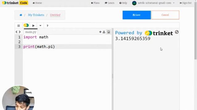 How to print pi(π) in Python смотреть онлайн